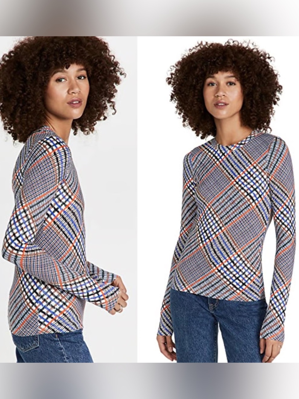 Tanya Taylor Juliana Plaid Top Sz L